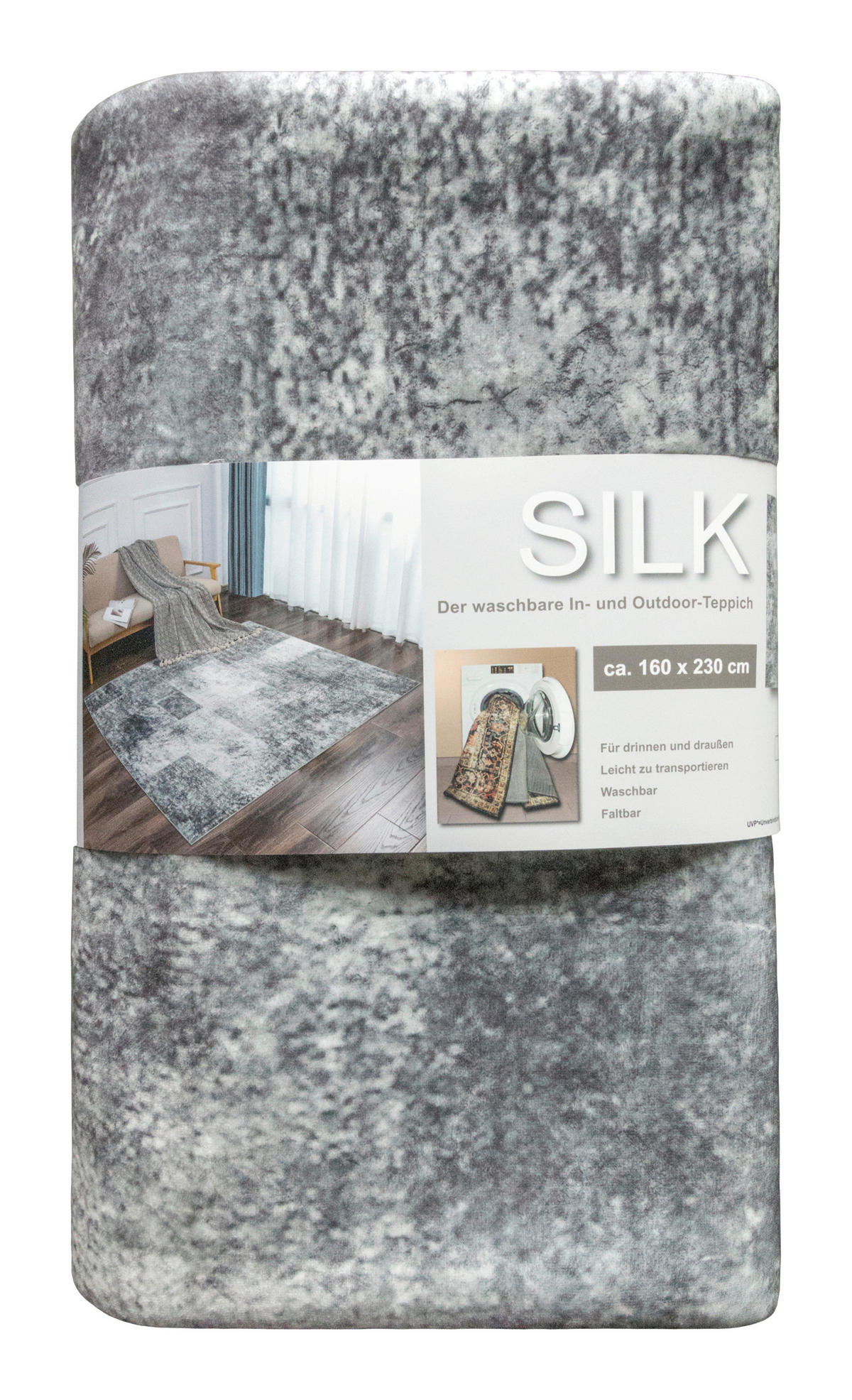 Teppich Silk silber B/L: ca. 80x150 cm Silk - silber (80,00/150,00cm)