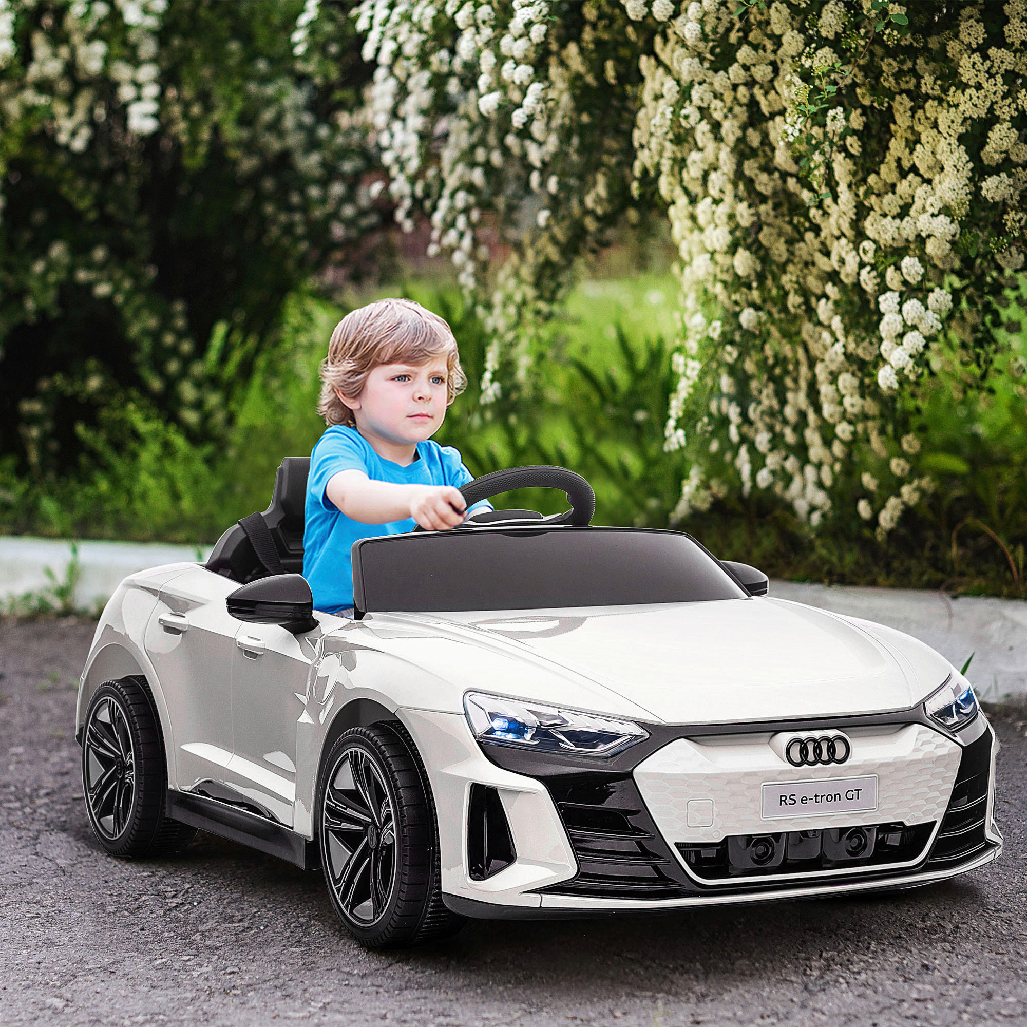 HOMCOM Kinderauto weiß B/H/L: ca. 58x103x41 cm Kinderfahrzeug - weiß (41,00/58,00/103,00cm) - HOMCOM