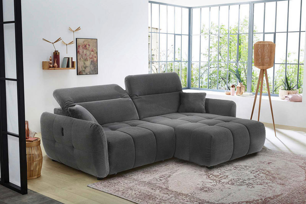 Ecksofa grau Kord B/H/T: ca. 260x106x191 cm Zoom_Ecksofa - schwarz/grau (260,00/106,00/191,00cm)