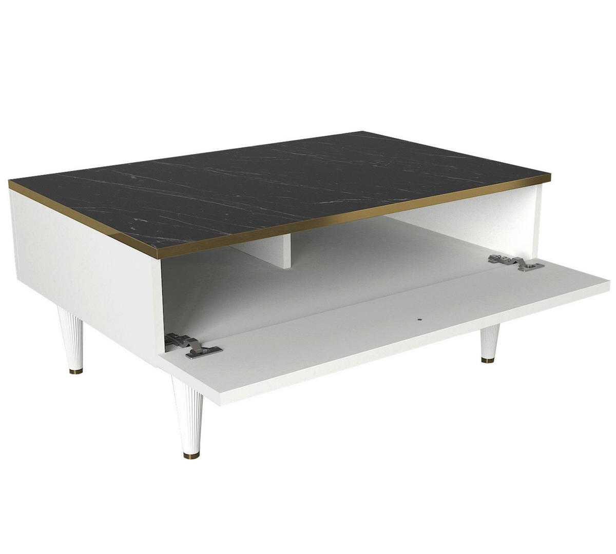 Couchtisch Ravenna weiß Marmoroptik B/H/T: ca. 90x42x60 cm Ravenna - weiß/Marmoroptik (90,00/42,00/60,00cm) - moebel17