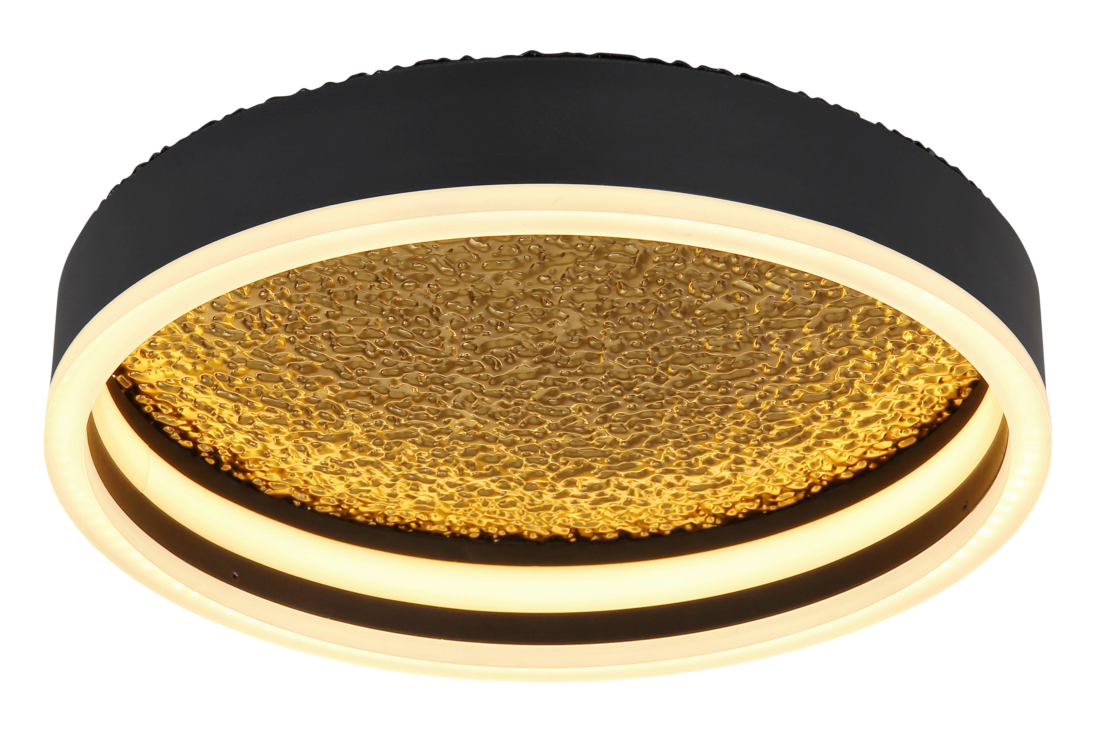 GLOBO LED-Deckenleuchte 48460-24 Hedi Opal gold schwarz weiß Metall Acryl Silikon H/D: ca. 7,5x30 cm 1 Brennstellen Hedi - gold/weiß (30,00/7,50cm) - GLOBO
