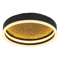 GLOBO LED-Deckenleuchte 48460-24 Hedi Opal gold schwarz weiß Metall Acryl Silikon H/D: ca. 7,5x30 cm 1 Brennstellen Hedi - gold/weiß (30,00/7,50cm) - GLOBO