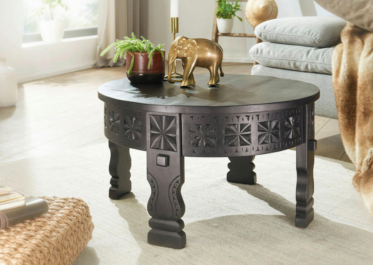 Couchtisch schwarz B/H/T: ca. 60x36x60 cm Couchtisch - schwarz (60,00/36,00/60,00cm) - Wohnling