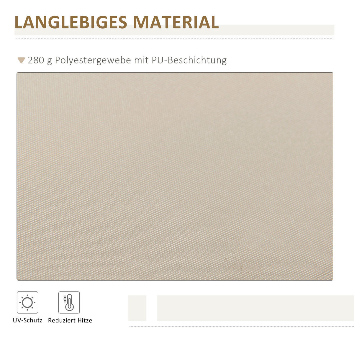 Outsunny Fenstermarkise mit Handkurbel weiß B/T/L: ca. 395x350x245 cm Fenstermarkise mit Handkurbel - beige/weiß (395,00/245,00cm) - Outsunny