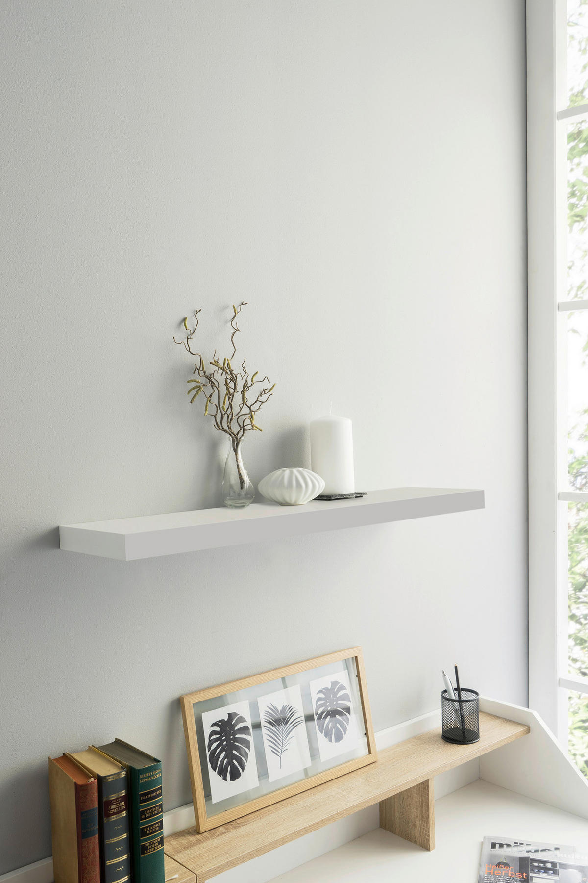 Wandboard Shelvy 80 weiß B/H/T: ca. 80x4x24 cm Shelvy 80 - weiß (80,00/4,00/24,00cm)