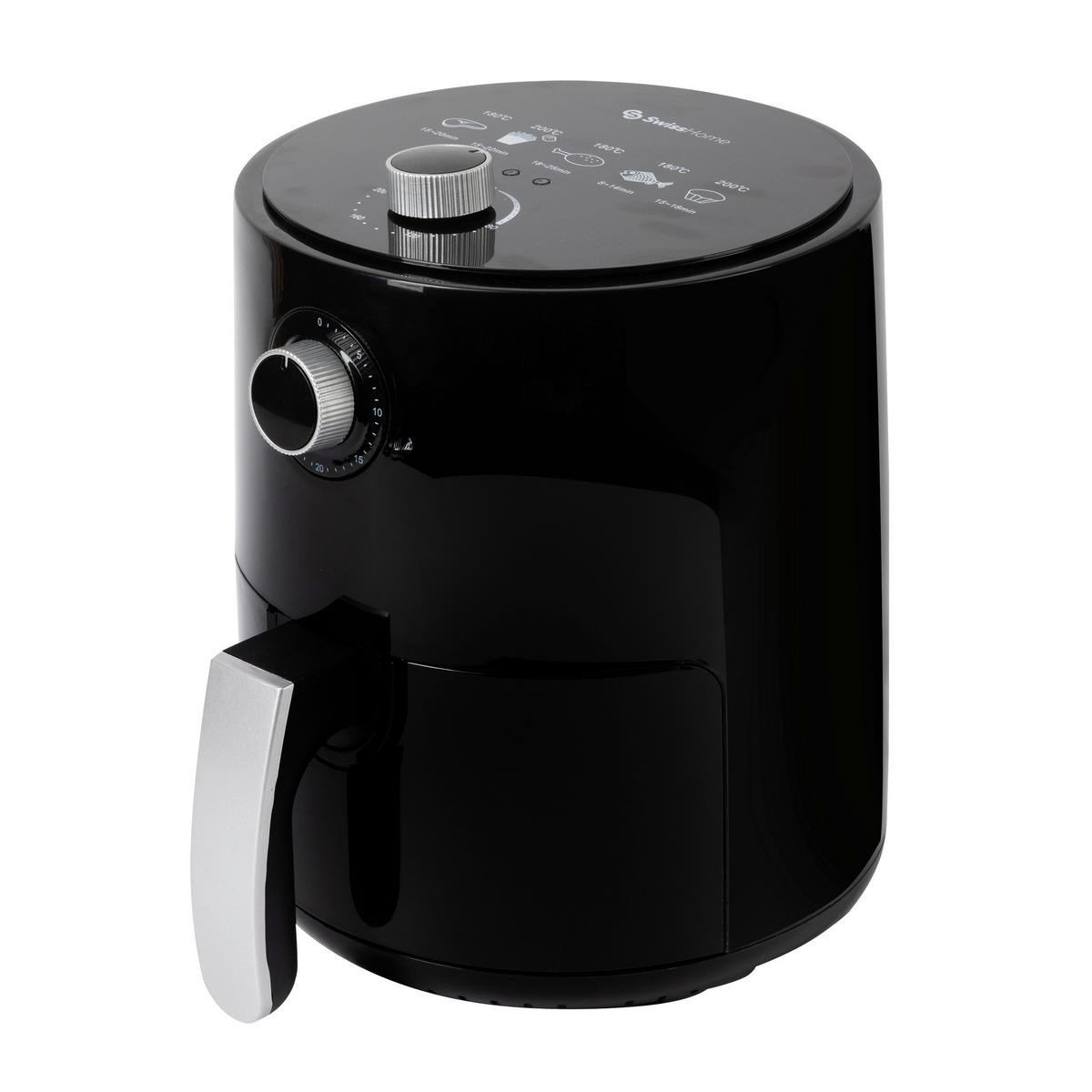 SWISS HOME Heißluftfritteuse schwarz Polypropylen ca. 2,5 l PETIT - schwarz (2,50l) - SWISS HOME