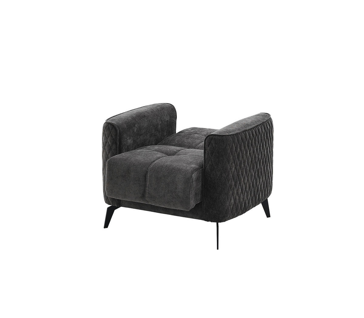 Sofa 3-2-1 Lendor grau Webstoff Lendor - schwarz/grau