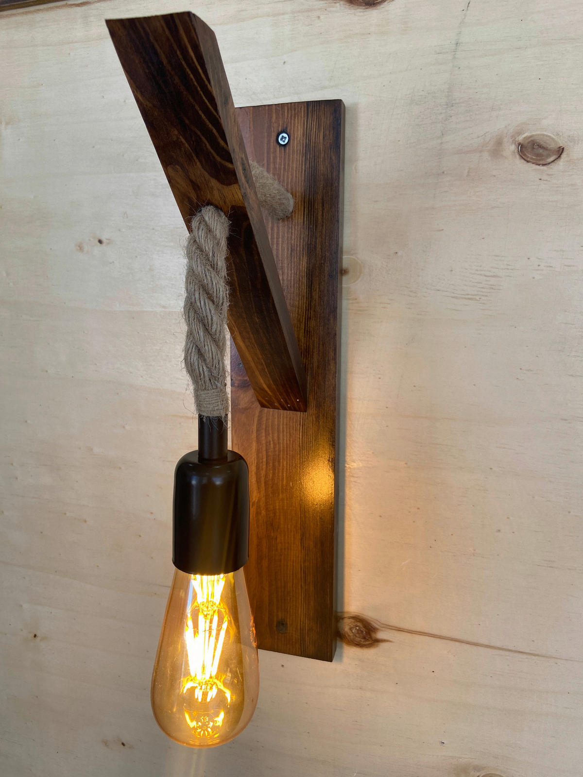 Opviq Wandleuchte nussbaum Kiefer B/H/L: ca. 9x45x23 cm E27 1 Brennstellen Ahsap Aplik 18 - nussbaum (23,00/9,00/45,00cm) - Opviq