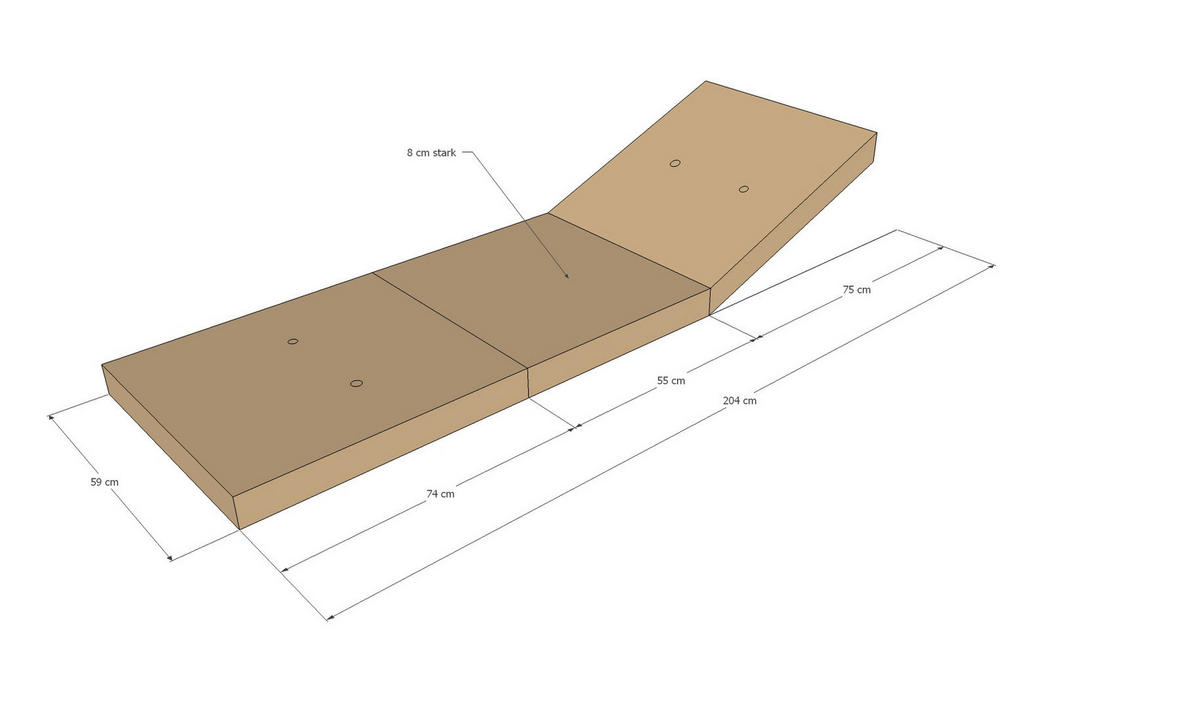 Grasekamp Auflage für Gartenliege sand Polyester-Mischgewebe B/H/L: ca. 60x9x205 cm Auflage_Gartenliege - sand (205,00/60,00/9,00cm) - Grasekamp