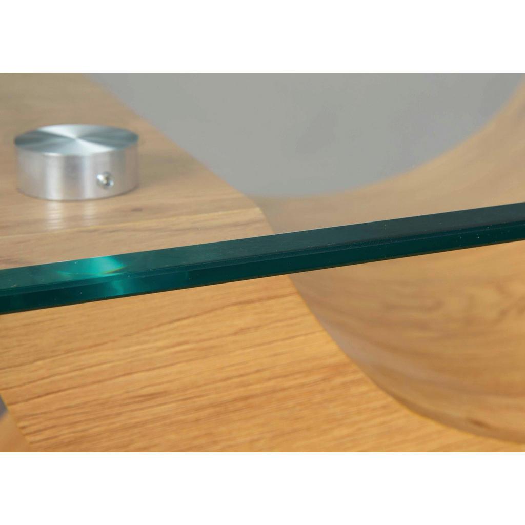 Thumbnail - Inter Link Couchtisch X-Type natur Wildeiche klar MDF Glas B/H/T: ca. 110x45x60 cm