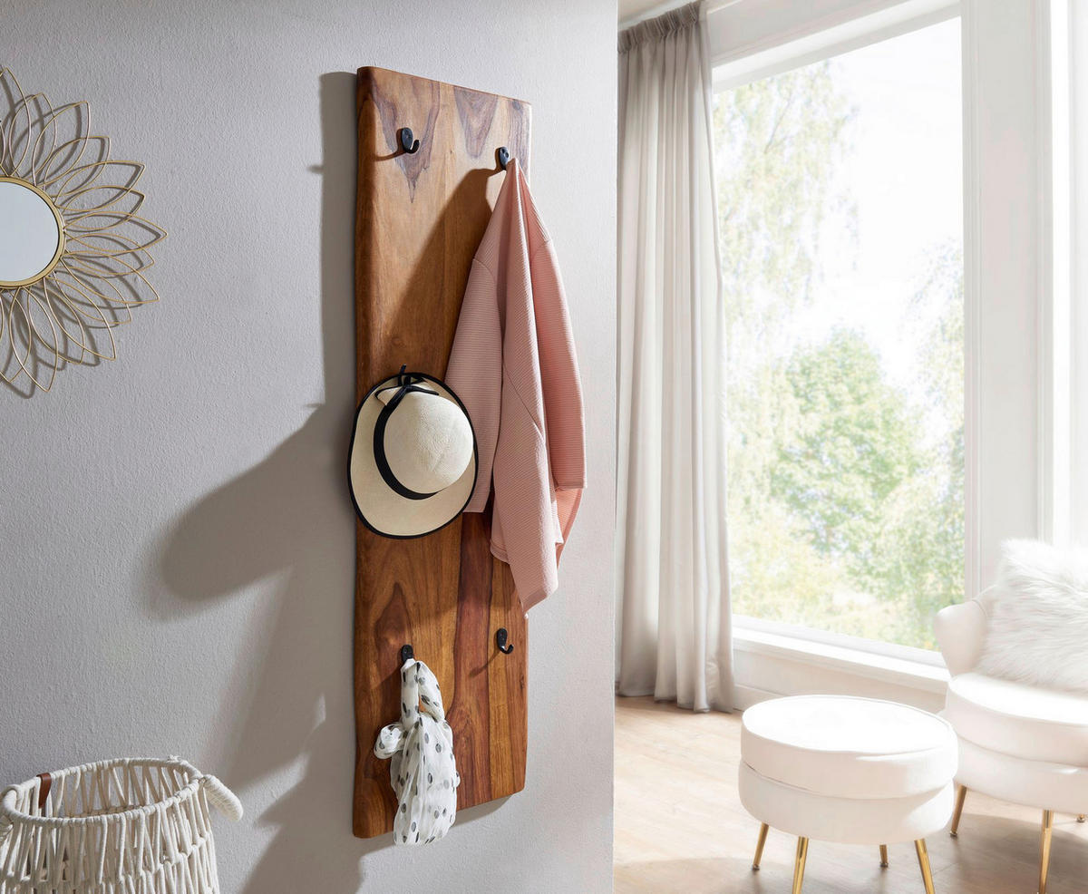 Wandgarderobe rosenholz Nachbildung B/H/T: ca. 40x140x7 cm Wandgarderobe - rosenholz (40,00/140,00/7,00cm) - Wohnling