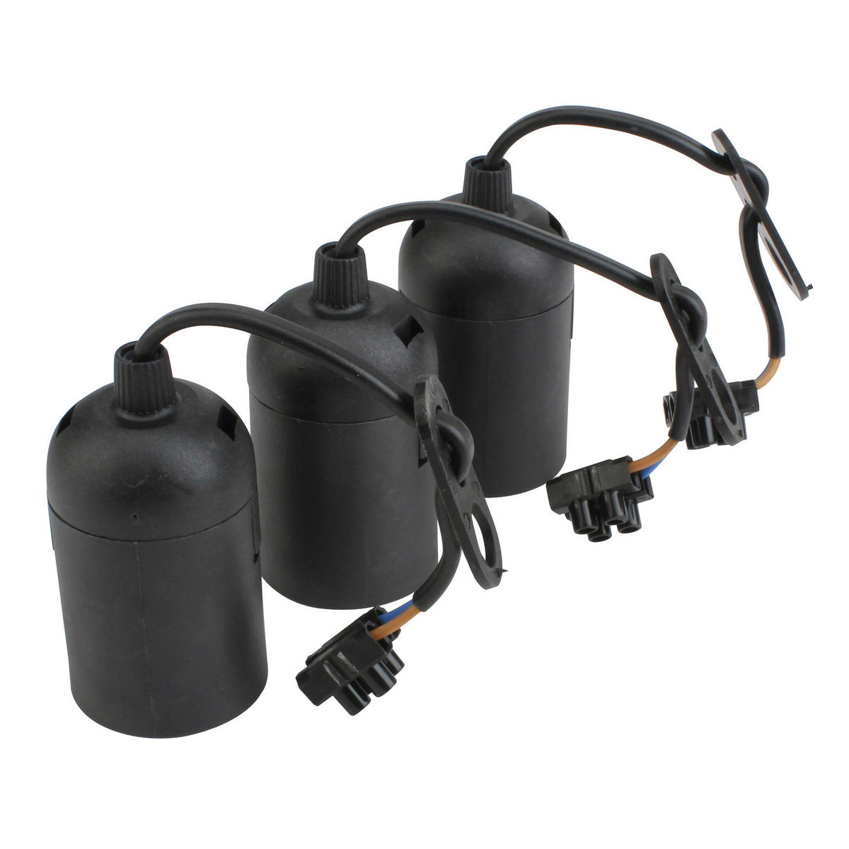 UniTec Renovierungsfassung schwarz B/H/T: ca. 12x18,5x5 cm ca. 250 V Renovierungsfassung E27 3er-Set - schwarz (12,00/18,50/5,00cm) - UniTec