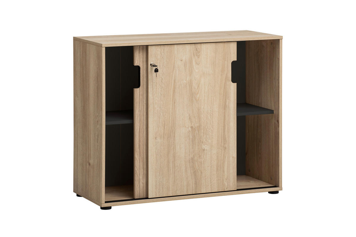 Aktenschrank Emmik weiß matt Eiche Eiche weiß Nachbildung B/H/T: ca. 100,1x83,6x41 cm Emmik - Eiche/weiß (100,10/83,60/41,00cm) - Möbelpartner