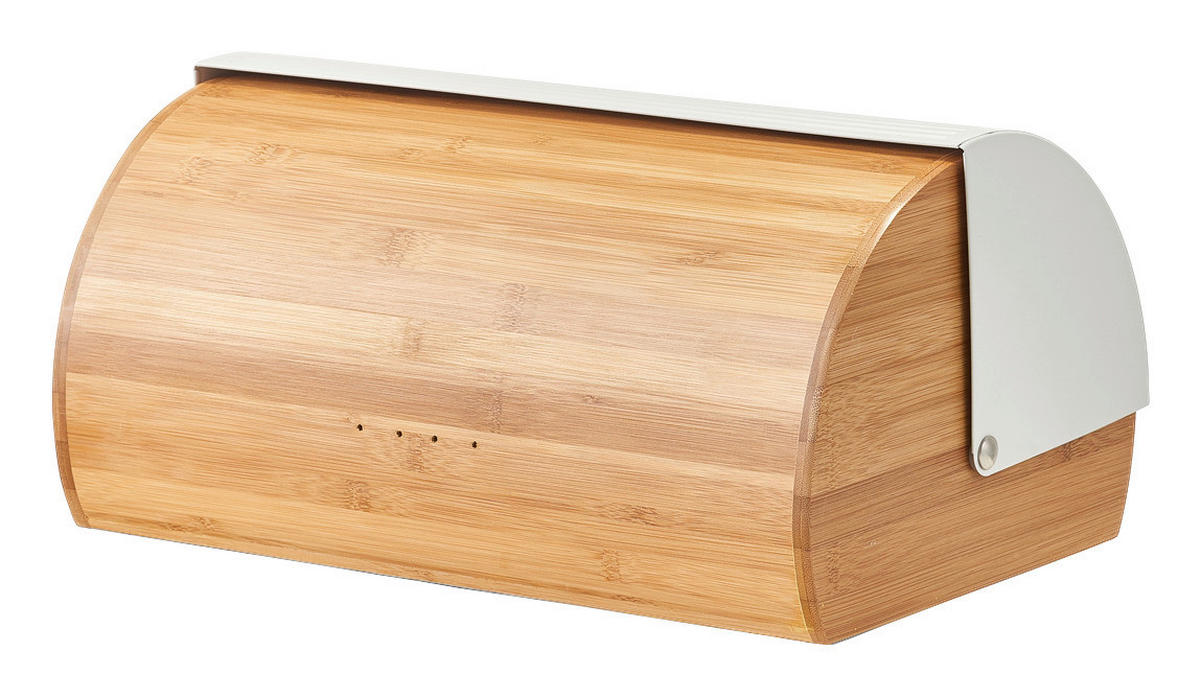 Zeller Brotkasten weiß Bambus B/H/L: ca. 27x19x39 cm Brotkasten - weiß/natur (39,00/27,00/19,00cm) - Zeller