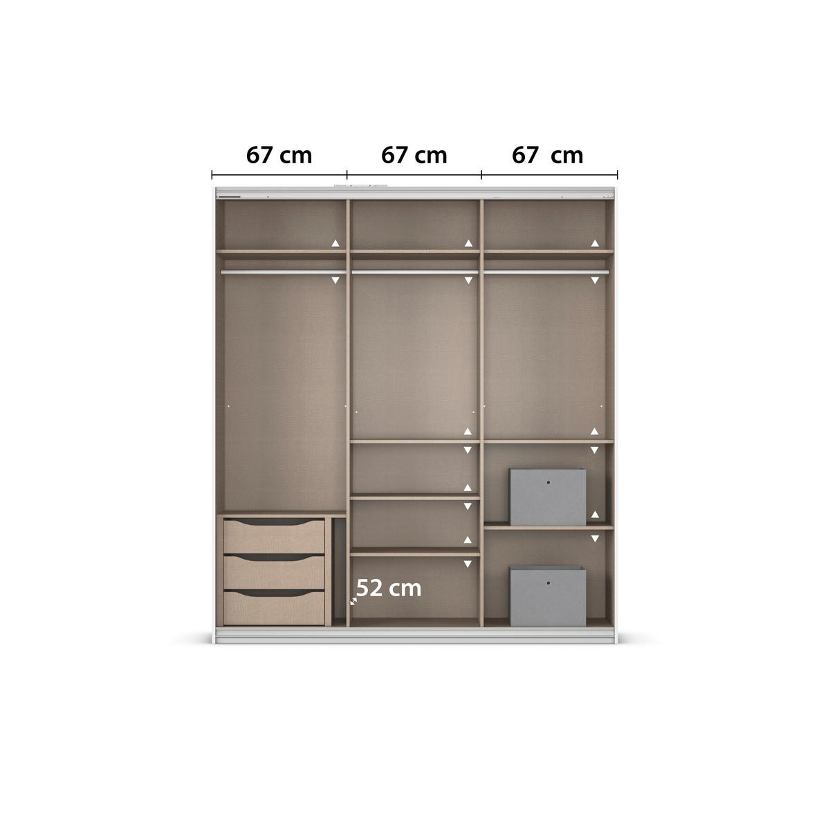 Kleiderschrank Kulmbach grau B/H/T: ca. 203x229x62 cm Kulmbach - Alu/grau (203,00/229,00/62,00cm)