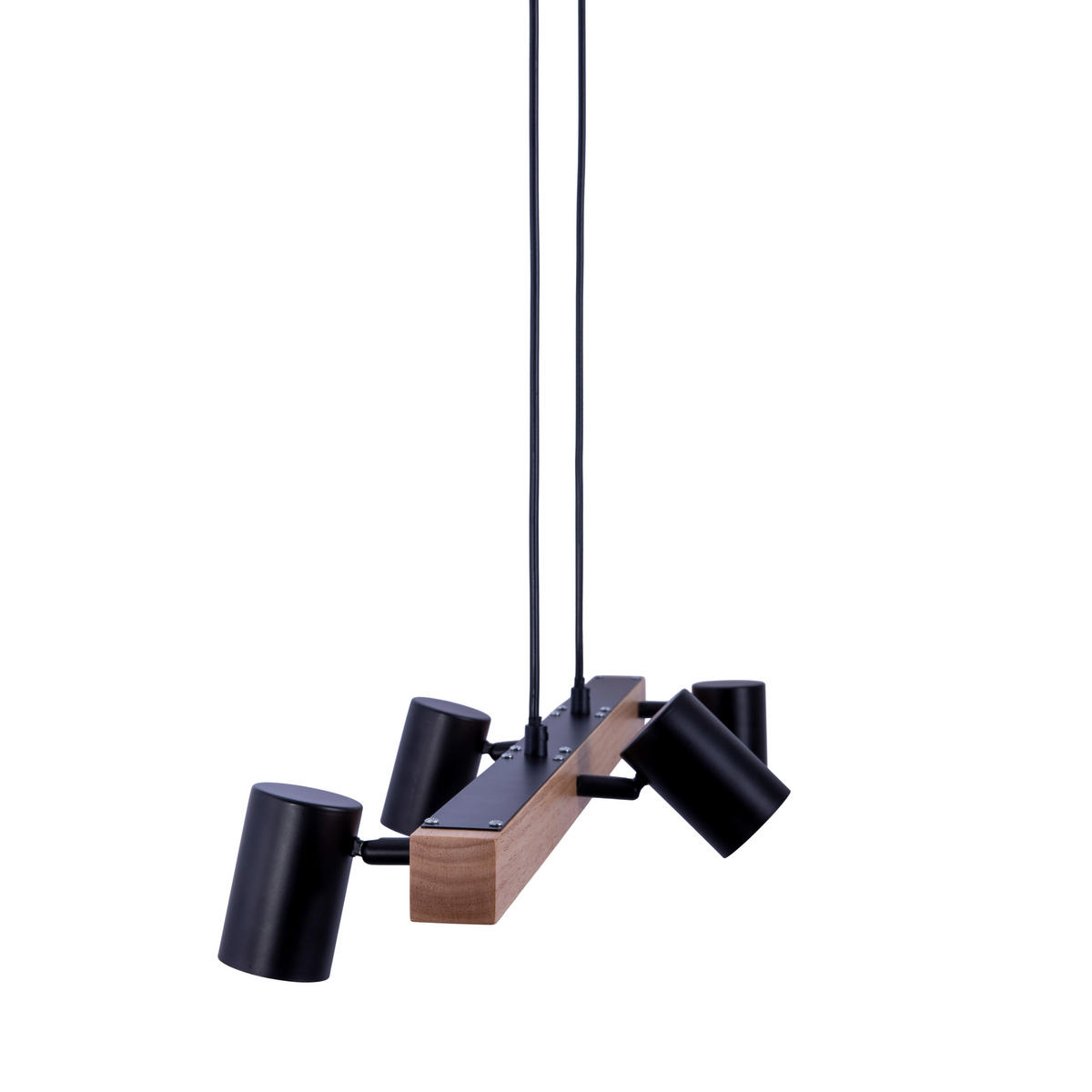 Näve Leuchten Pendelleuchte 7094522 schwarz Holz Metall B/H/T: ca. 24x120x80 cm GU10 4 Brennstellen Frida - schwarz (24,00/120,00/80,00cm) - Näve Leuchten