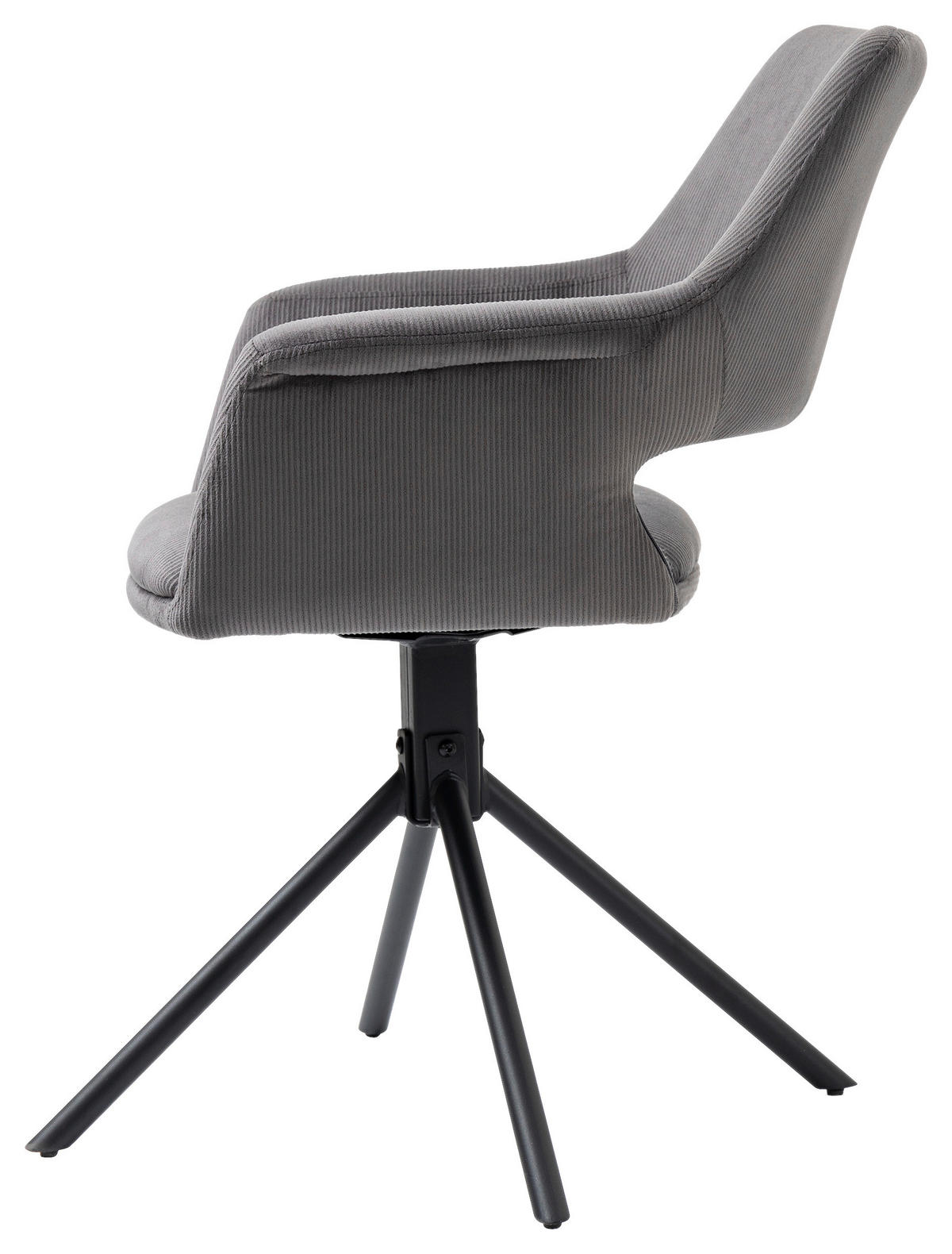 Stuhl ELEONORE 2er-Set grau schwarz Stoff Metall B/H/T: ca. 57x84x61 cm ELEONORE 2er-Set - schwarz/grau (57,00/84,00/61,00cm) - byLIVING
