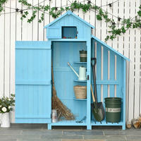 Outsunny Gartenhaus blau B/H/L: ca. 130x180x54,5 cm Gartenhaus - blau (54,50/130,00/180,00cm) - Outsunny