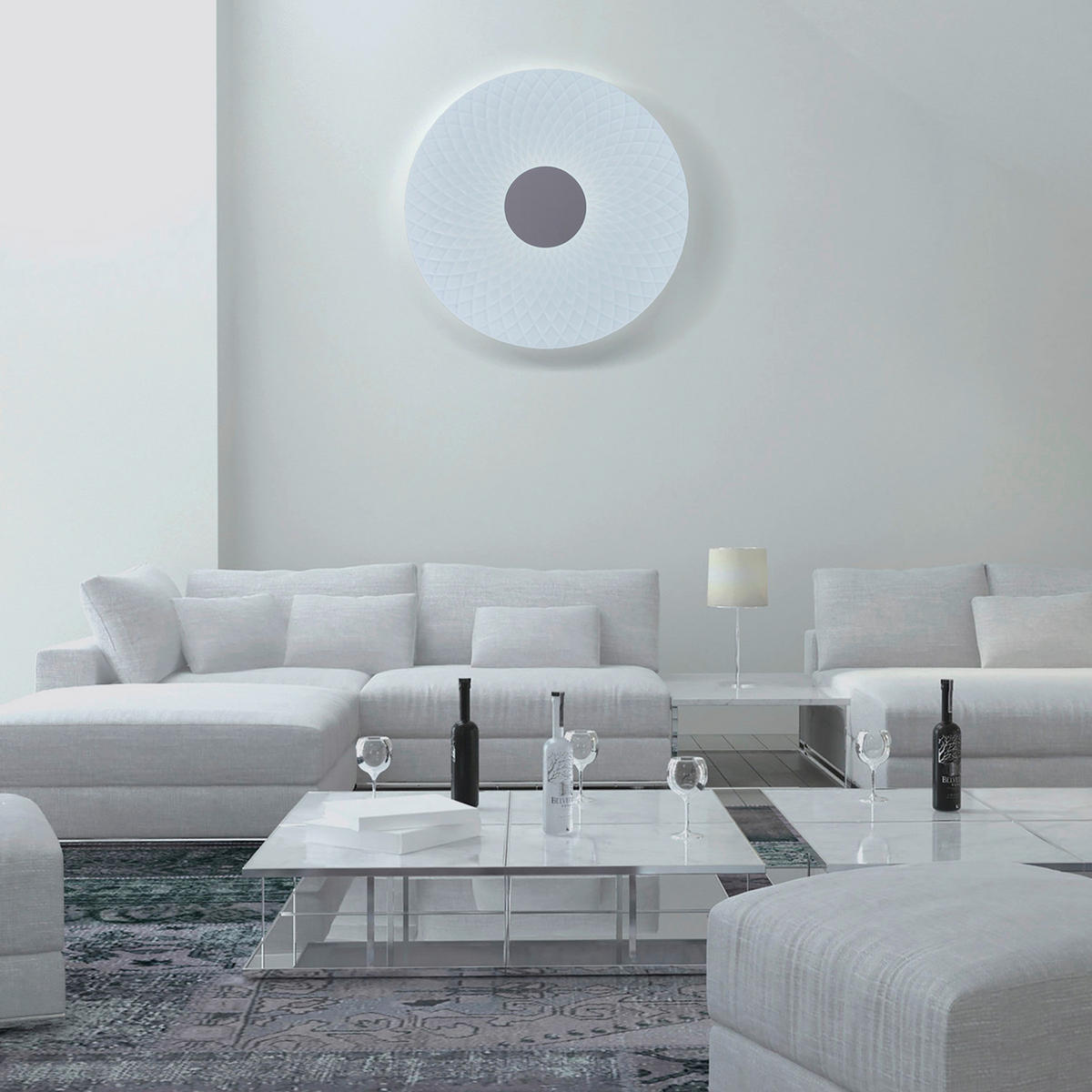 Näve Leuchten Deckenleuchte 1297726 weiß Metall Kunststoff B/H/T: ca. 43x8x43 cm null 1 Brennstellen Porto - weiß (43,00/8,00/43,00cm) - Näve Leuchten