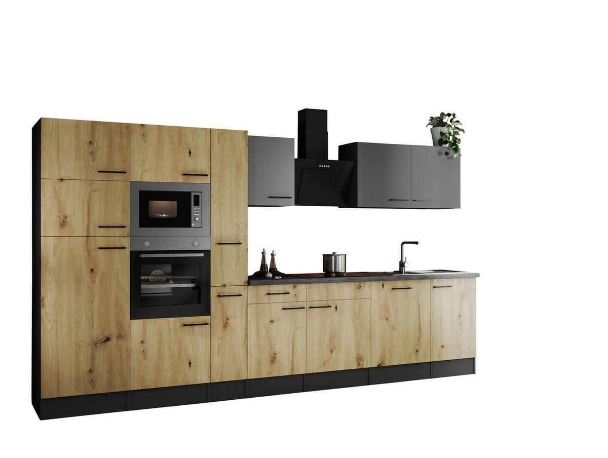 Küchenblock Oliver B/H/T: ca. 370x205x60 cm Oliver - granit/grau (370,00/205,00/60,00cm) - Respekta