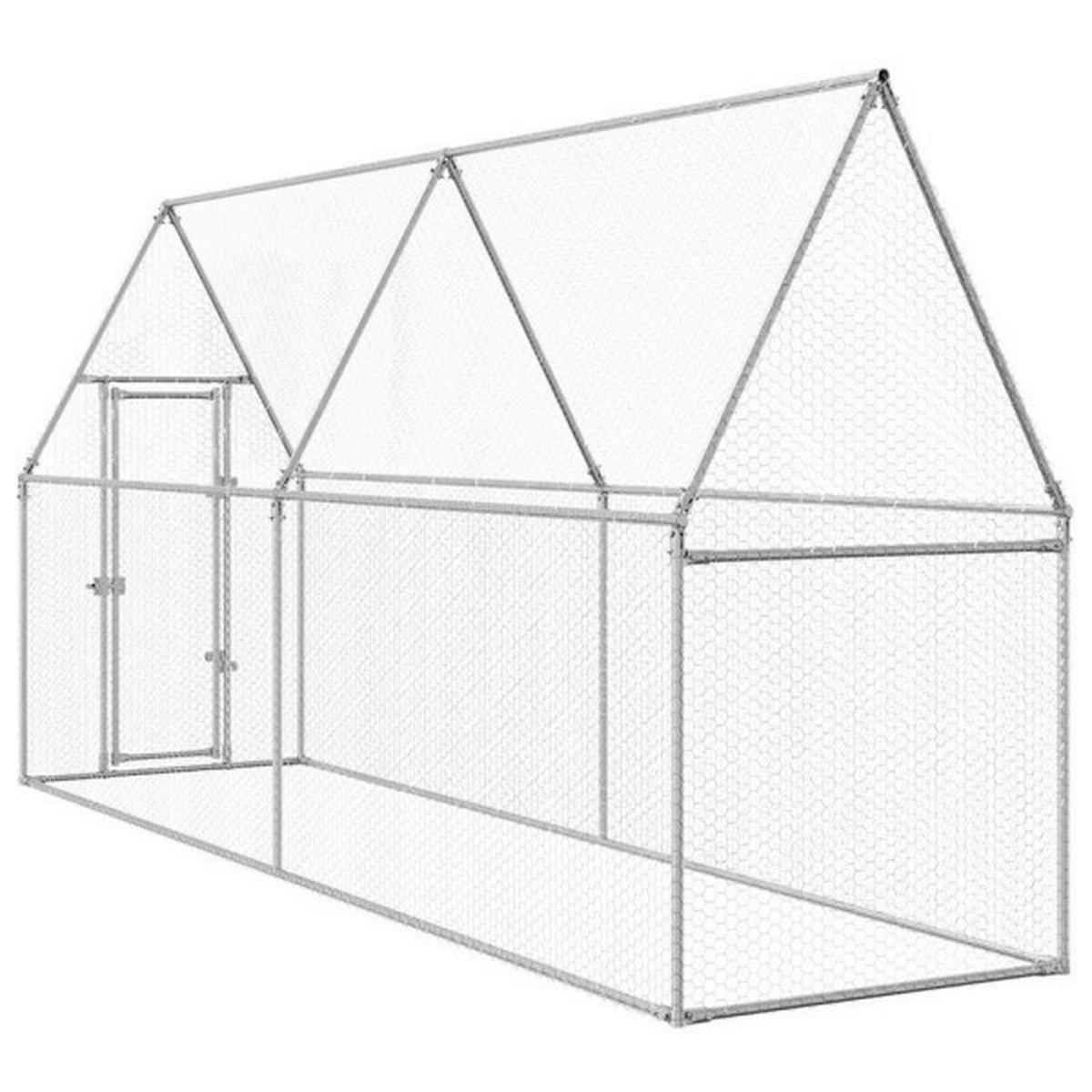 vidaXL Hühnerkäfig Hühnerkäfig - silber (400,00cm) - vidaXL