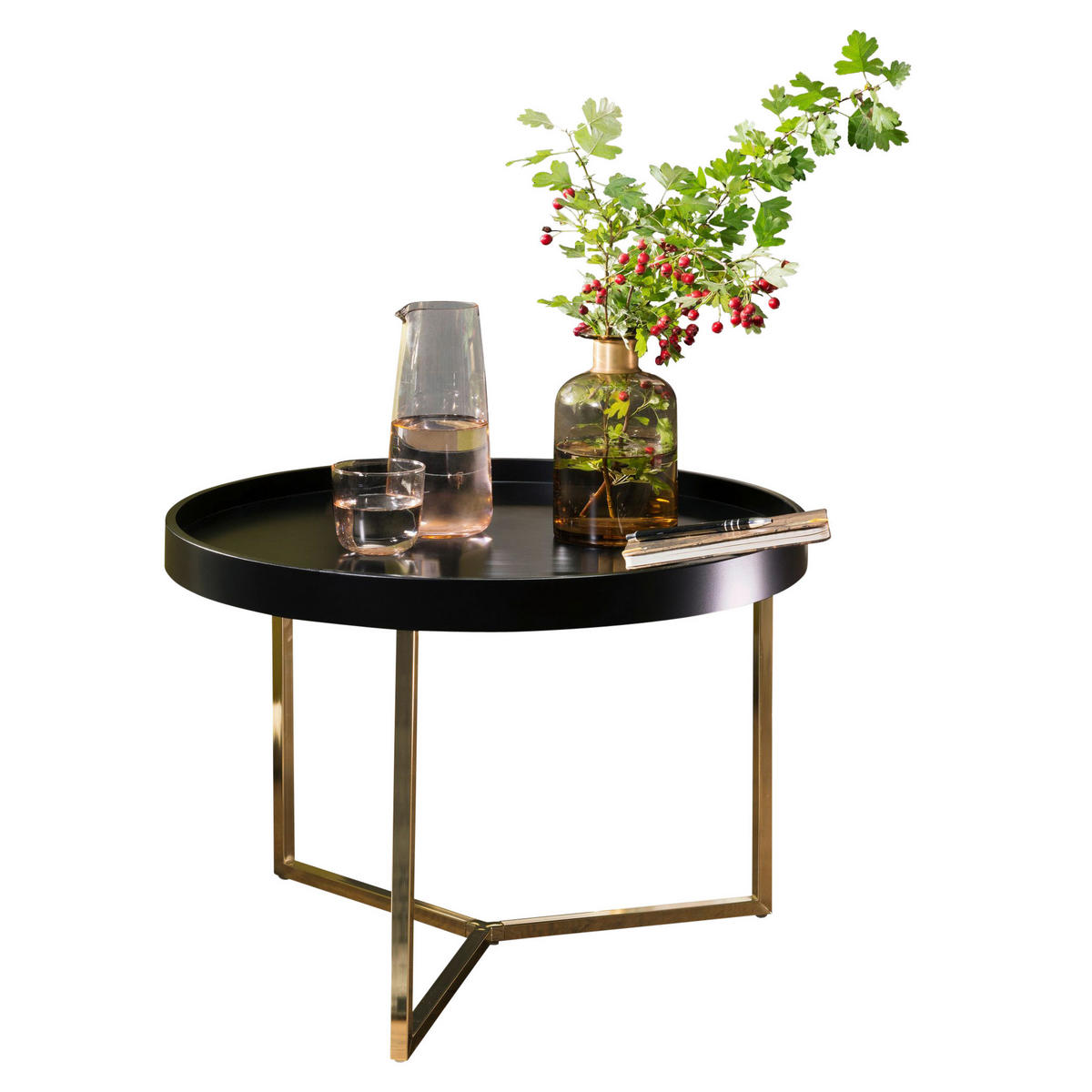 Couchtisch schwarz gold B/H/T: ca. 0x42x0 cm Couchtisch JESI - gold/schwarz (0,00/42,00/0,00cm) - Wohnling