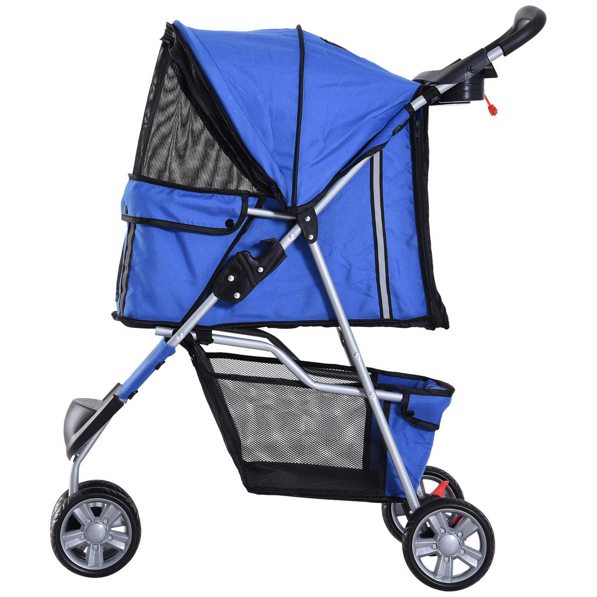 PawHut Hunde-Zubehör blau Nylon B/H/L: ca. 45x75x97 cm Hundewagen - blau (97,00/45,00/75,00cm) - PawHut