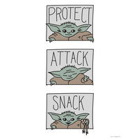 Komar Poster Mandalorian The Child Protect Attac Disney B/L: ca. 30x40 cm Mandalorian The Child Protect Attac - (30,00/40,00cm) - Komar