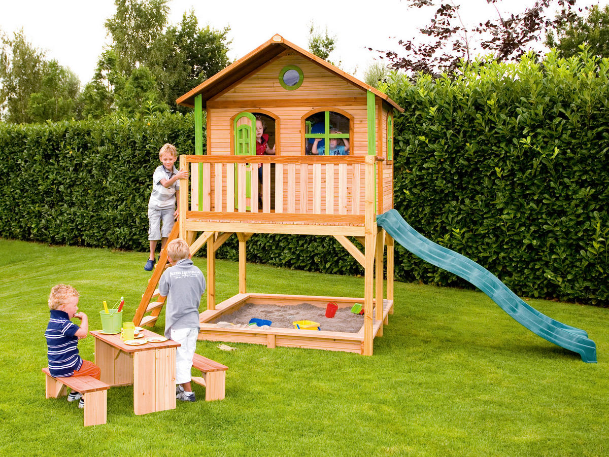 AXI Spielhaus Marc braun B/H/L: ca. 432x293x212 cm Marc - braun/grün (212,00/432,00/293,00cm) - AXI