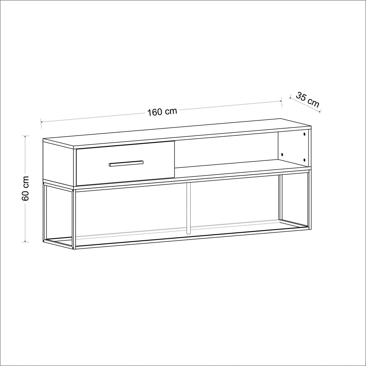 TV-Lowboard Mira anthrazit B/H/T: ca. 160x60x35 cm Mira - anthrazit (160,00/60,00/35,00cm) - moebel17