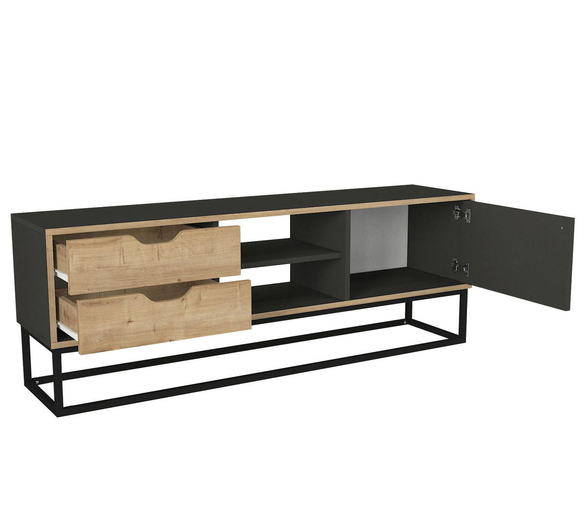 TV-Lowboard Dolores anthrazit Safir Nachbildung B/H/T: ca. 150x53,2x35 cm Dolores - anthrazit/Safir (150,00/53,20/35,00cm) - moebel17