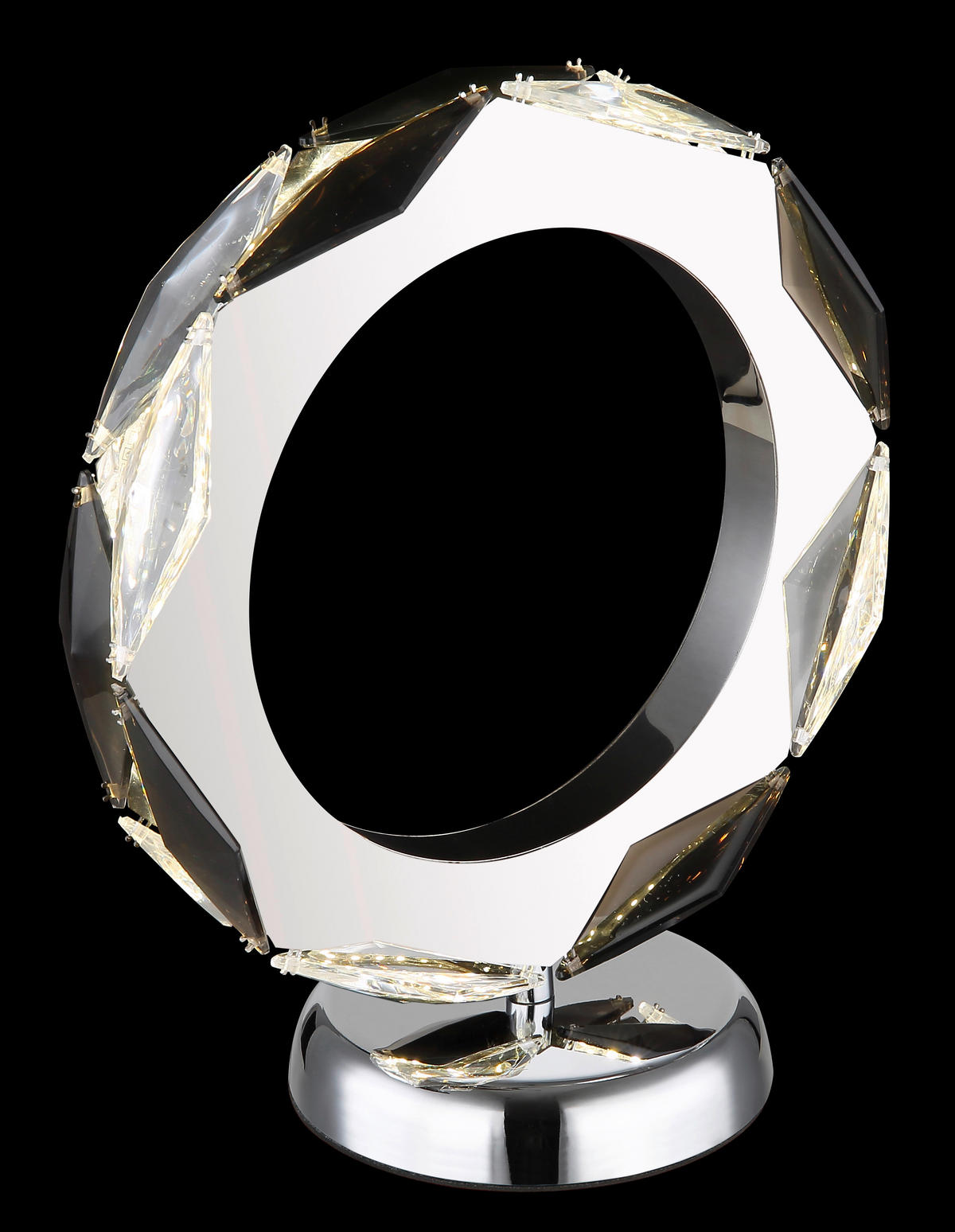 GLOBO LED-Tischleuchte Rauch Chrom transparent Metall Acryl B/H/T: ca. 13x27x24 cm KARILION - Rauch/Chrom (13,00/27,00/24,00cm) - GLOBO