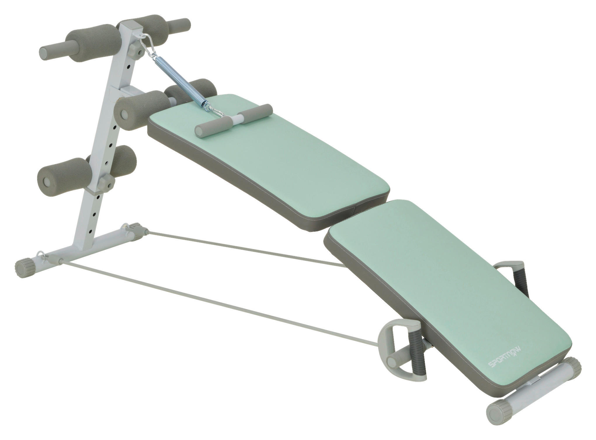 SPORTNOW Sit-Up-Bank grün Stahl B/H/L: ca. 137x66x51 cm