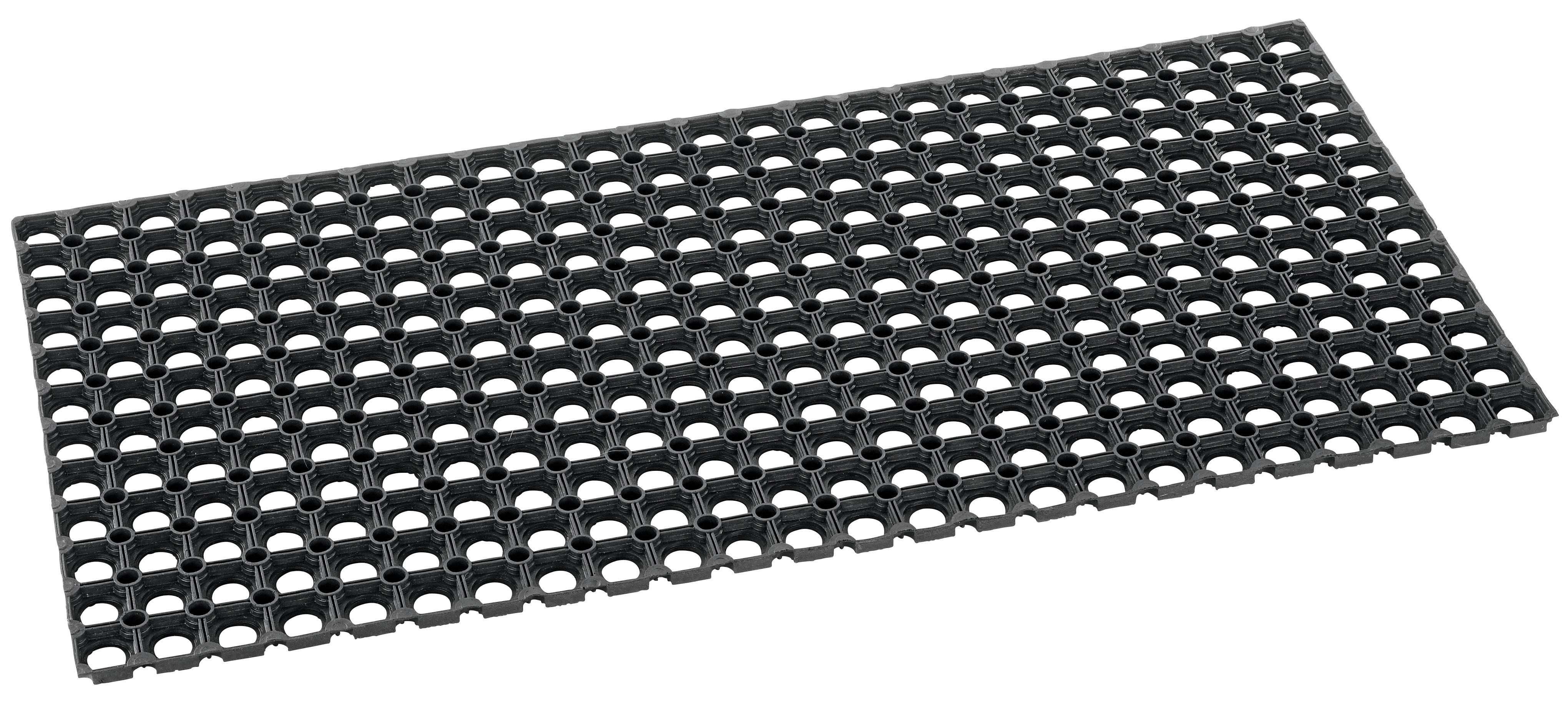 Fußmatte Allegro 40 x 70 cm schwarz Gummimatte mit Anlaufkante für
