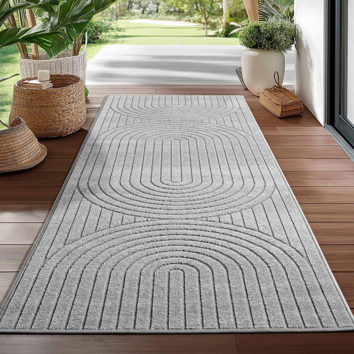 Ayyildiz In-/Outdoor-Teppich NOVA silber B/L: ca. 80x150 cm NOVA - silber (80,00/150,00cm) - Ayyildiz
