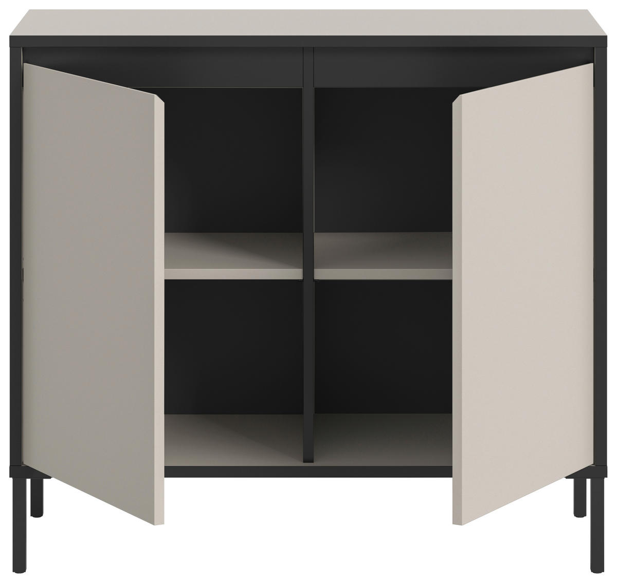 Kommode Tron Kaschmirgrau Nachbildung schwarz B/H/T: ca. 92x83x38 cm Tron - schwarz (92,00/83,00/38,00cm) - xonox.home
