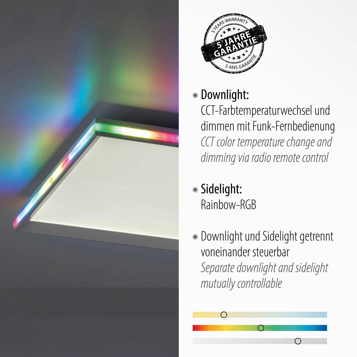 Just Light LED-Deckenleuchte GALACTICA 15556-16 weiß Kunststoff B/H/T: ca. 45x6,5x45 cm 2 Brennstellen GALACTICA - weiß (45,00/6,50/45,00cm) - Just Light