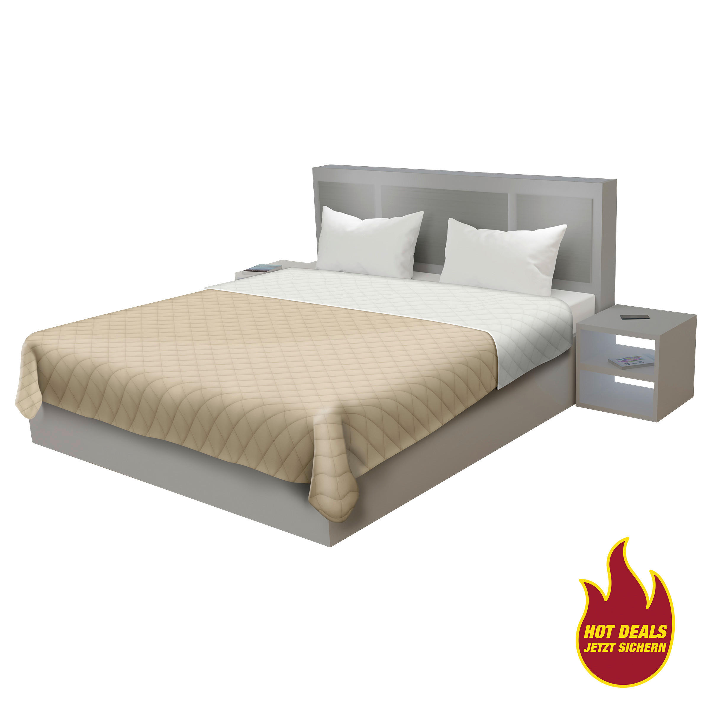 Tagesdecke Tagesdecke_Uni beige/natur - beige/natur (220,00/240,00cm)