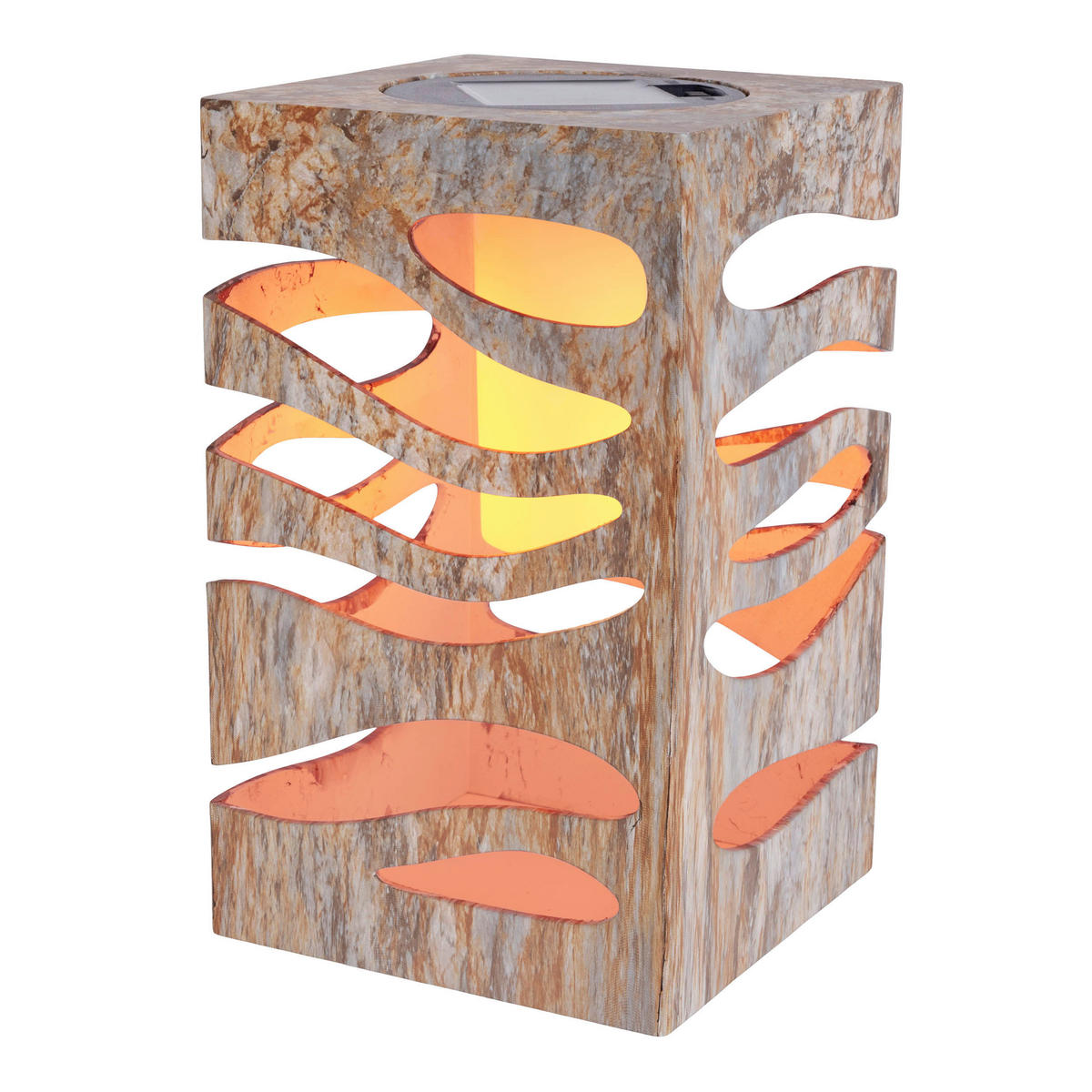LED-Solarleuchte silber Kunststoff B/H/T: ca. 12,3x20x12,3 cm HILDA - silber (12,30/20,00/12,30cm) - Näve Leuchten