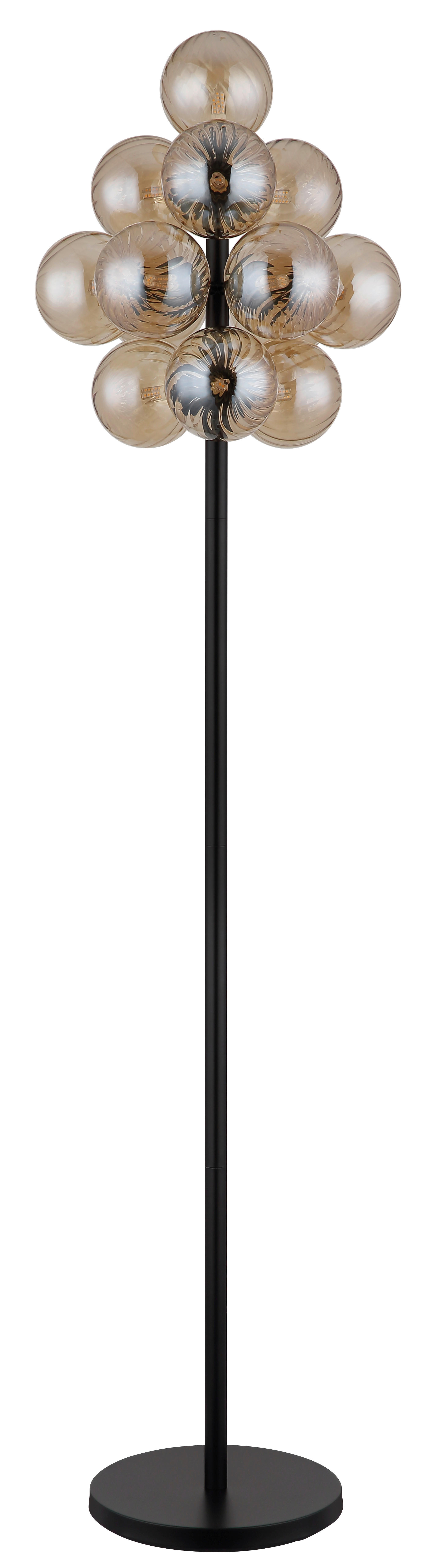 GLOBO LED-Stehleuchte amber schwarz Metall Glas H/D: ca. 160x39,5 cm 13 Brennstellen CONOR - schwarz/amber (39,50/160,00cm) - GLOBO