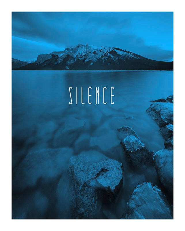 Komar Poster Word Lake Silence Blue Natur B/L: ca. 40x50 cm günstig online kaufen