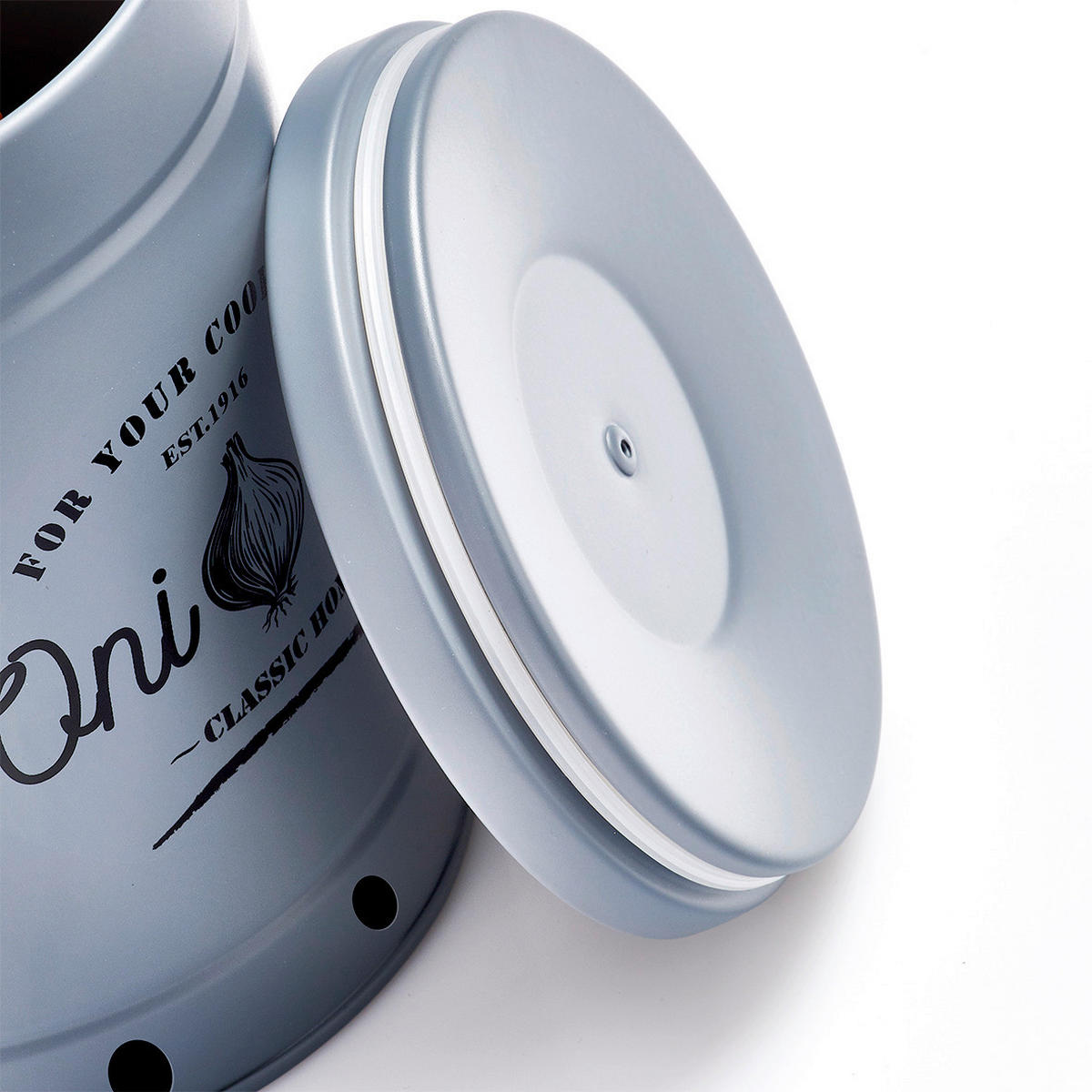 Zeller Vorratsdose Zwiebel grau B/H/L: ca. 13,7x18,4x13,7 cm Zwiebel - grau (13,70/13,70/18,40cm) - Zeller