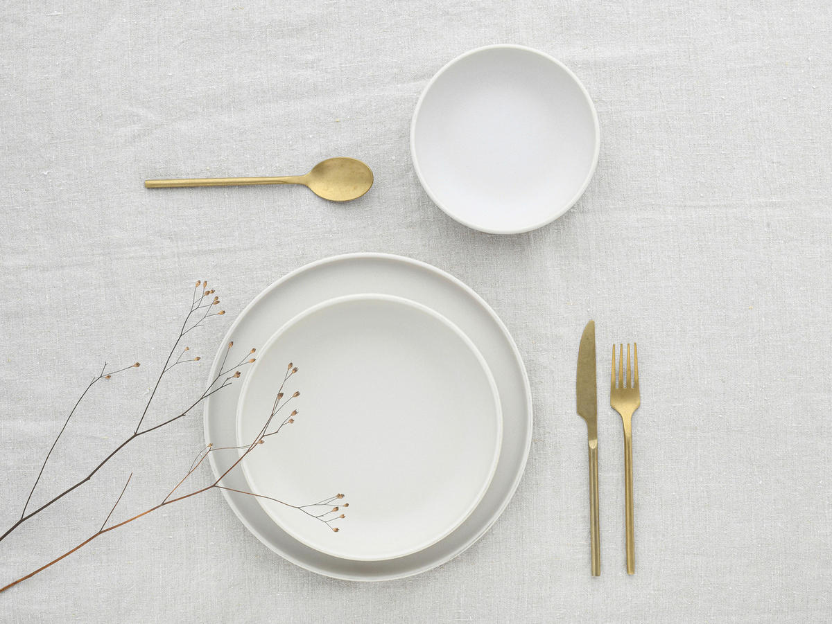 CreaTable Tafelservice Uno weiß Steinzeug 8 tlg. Uno - weiß - CreaTable