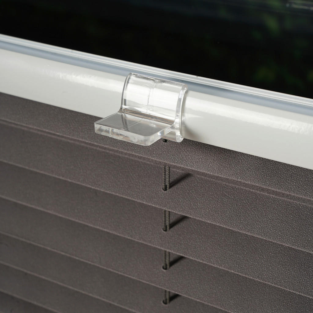 Thumbnail - Hochwertiges Klemmplissee hellgrau B/L: ca. 80x130 cm