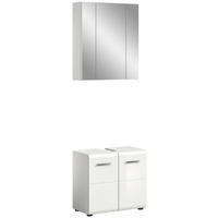 Badezimmer-Set ICE weiß weiß Hochglanz B/H/T: ca. 60x190x32 cm ICE - weiß (60,00/190,00/32,00cm) - xonox.home