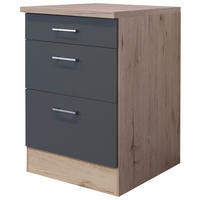 Auszugsschrank Morena grau matt B/H/T: ca. 60x85x60 cm Morena - Eiche/Basalt (60,00/85,00/60,00cm) - Flex-Well
