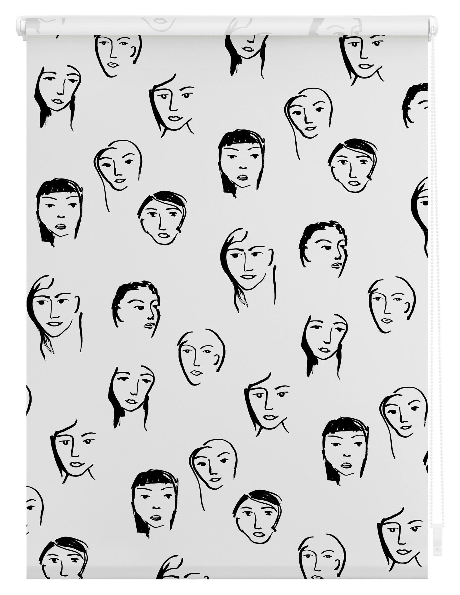Thumbnail - LICHTBLICK Rollo Faces schwarz B/L: ca. 60x150 cm