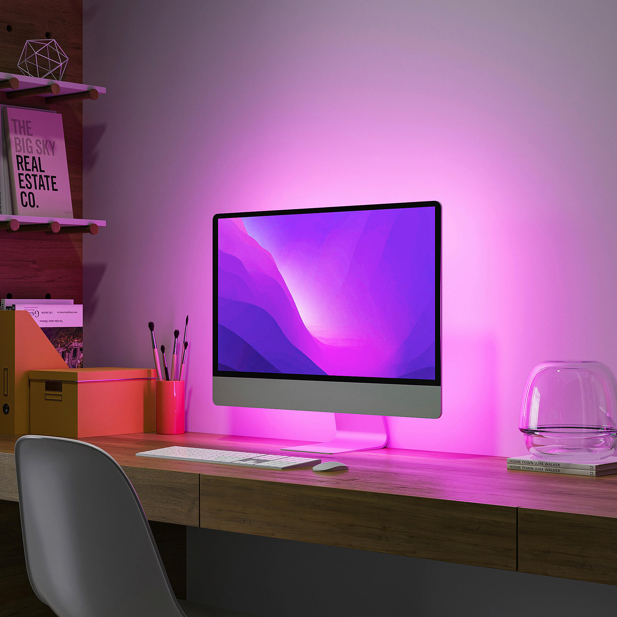 Lichtband schwarz Kunststoff B/L: ca. 1x120 cm LED-Lichtband_Screen - schwarz (1,00/120,00cm)
