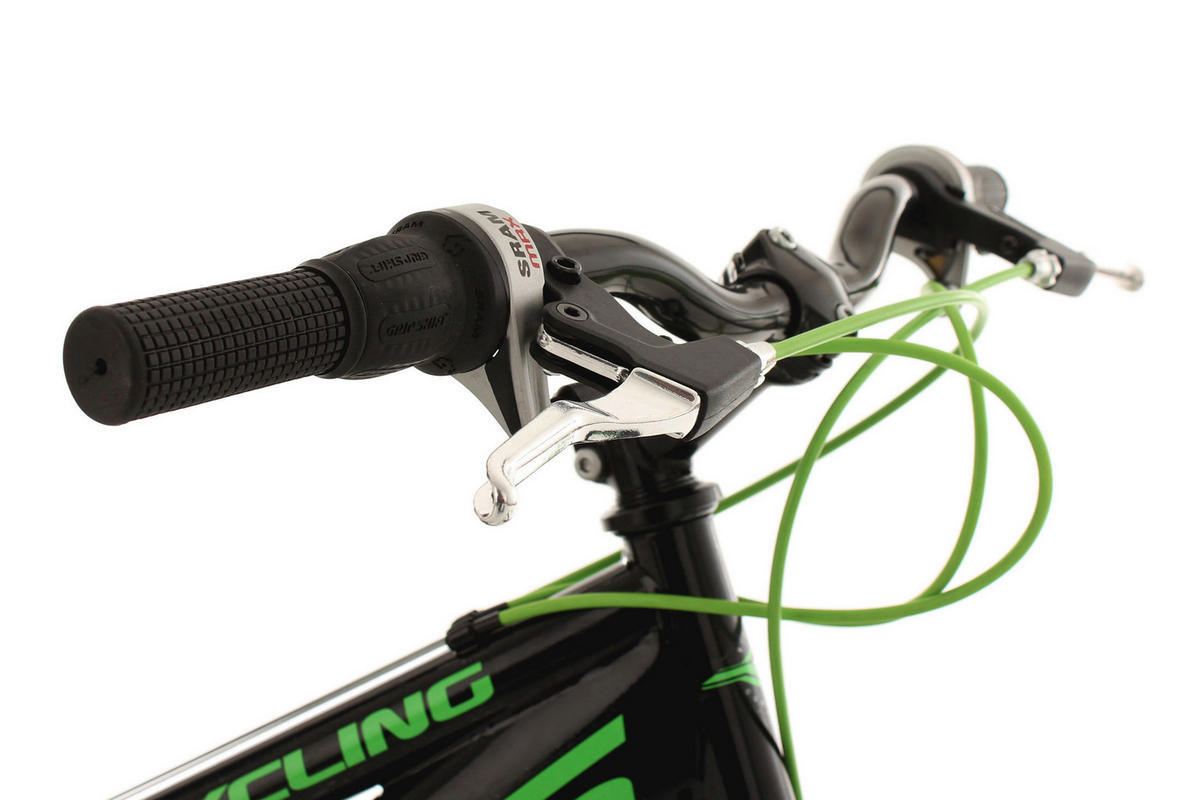 KS-Cycling Kinderrad Bliss Jugendfahrrad Mountainbike Fully Bliss 24 Zoll Rahmenhöhe 38 cm 18 Gänge schwarz schwarz ca. 24 Zoll Bliss - schwarz/grün - KS-Cycling