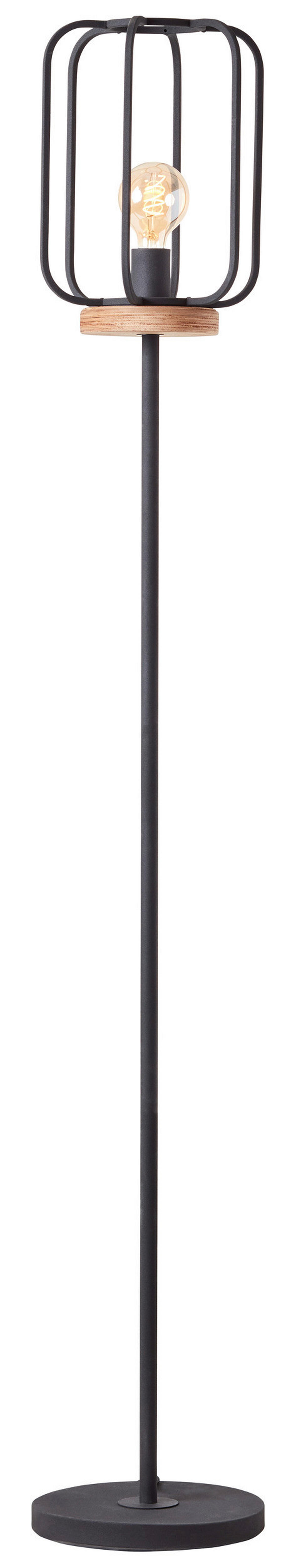 Brilliant Stehleuchte Tosh 93145/66 natur schwarz Holz Metall B/H/T: ca. 25x162,5x25 cm E27 1 Brennstellen Stehleuchte Tosh 93145/66 - natur/schwarz (25,00/162,50/25,00cm) - Brilliant